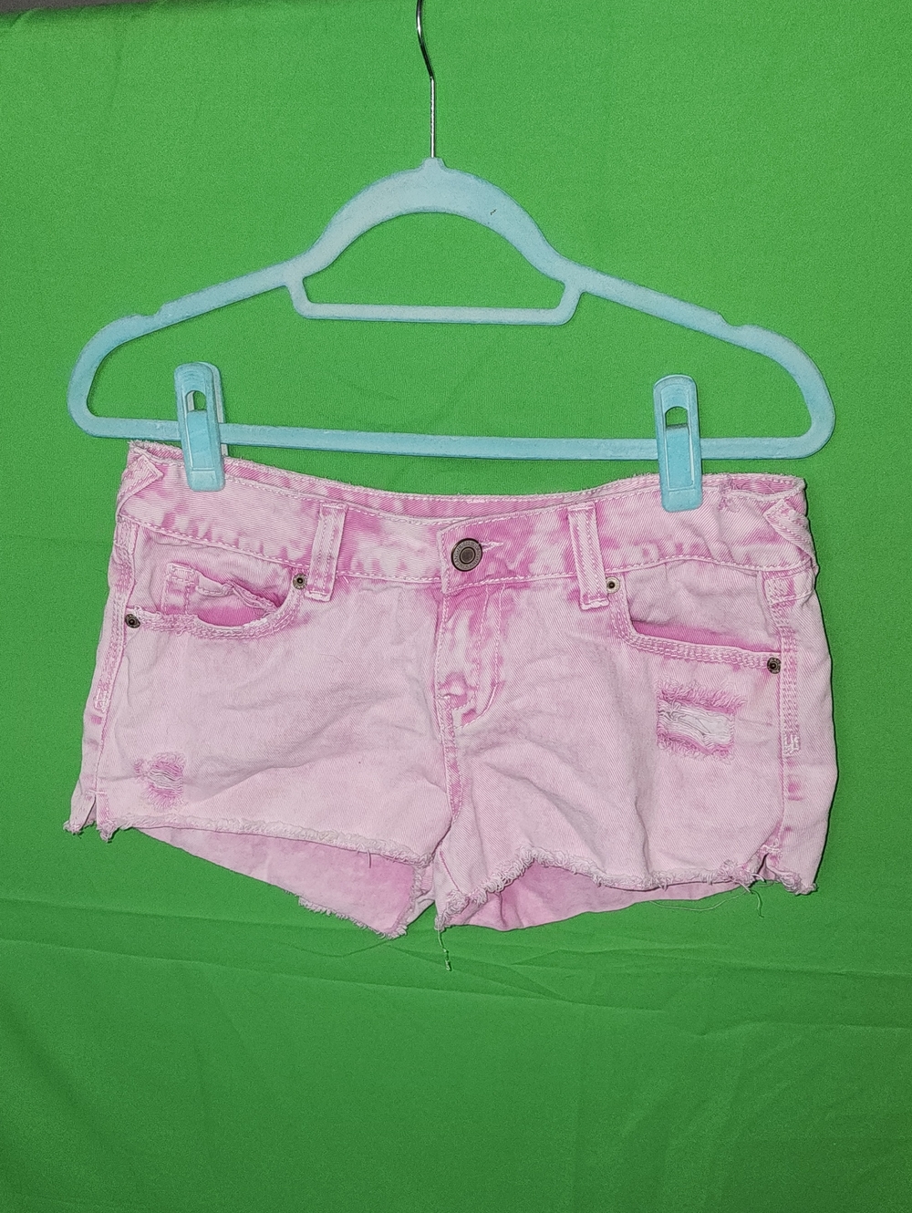 Pink Distressed Denim Shorts - Women 9/10